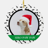 赤カスタム犬の名前の写真 セラミックオーナメント (裏面)