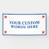 赤カスタム白と青のバナー 横断幕 (横)