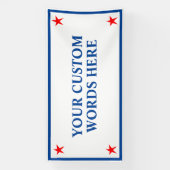赤カスタム白と青のバナー 横断幕 (縦)