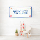 赤カスタム白と青のバナー 横断幕 (インサイチュ)