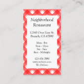 赤カスタム白の格子縞チェック割引クーポン 名刺 (正面)