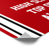 赤カスタム白バスケットボールポスター ポスター (角)