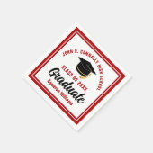 赤カスタム白卒業生2025年卒業会 スタンダードカクテルナプキン (角)