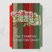 赤カスタム緑風化木板パターン シーズンカード (正面)