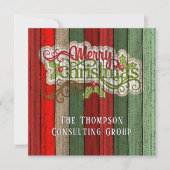 赤カスタム緑風化木板パターン シーズンカード (正面)