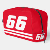 赤カスタム自動車競走スポーツトイレタリーバッグキット ドップキット (右コーナー)