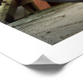 赤カスタム詳細付きオートバイ ポスター (角)