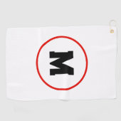 赤カスタム輪のイニシャル ゴルフタオル (横)