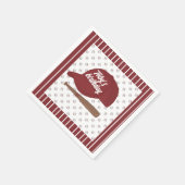 赤カスタム野球ナプキン スタンダードカクテルナプキン (角)