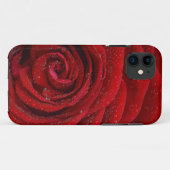 赤カッコいいいバラの電話ケースに現実的な雨滴 Case-Mate iPhoneケース (裏面(横))