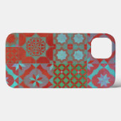 赤カッコいいと青のトレンディーエーゲのタイル Case-Mate iPhoneケース (裏面 (横))
