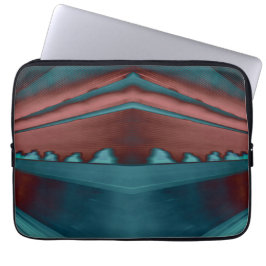 赤カッコいいと青のトレンディー未来的なアートワーク ラップトップスリーブ