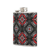 赤カッコいいと黒の幾何学的パターン フラスク (左)