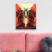 赤カッコいいモダン色の歴史的ローマのコラージュ キャンバスプリント (インサイチュ (リビング))