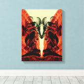 赤カッコいいモダン色の歴史的ローマのコラージュ キャンバスプリント (インサイチュ (ウッドフロア))