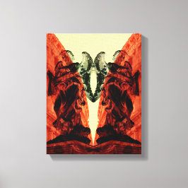 赤カッコいいモダン色の歴史的ローマのコラージュ キャンバスプリント