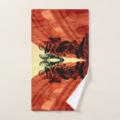 赤カッコいいモダン色の歴史的ローマのコラージュ ハンドタオル (ハンドタオル)