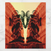 赤カッコいいモダン色の歴史的ローマのコラージュ ワインラベル (シングルラベル)