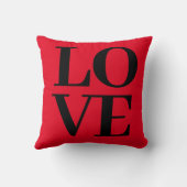 赤カッコいいモダン黒の愛 クッション (裏面)