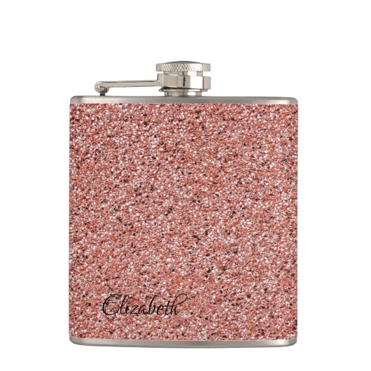 赤カッコいい大理石、石 – パーソナライズされた フラスク (正面)