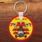 赤カッコいい男爵飛行機キーチェーンデザイン キーホルダー (正面)