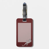 赤カッコいい白トカゲ銀の金属効果 ラゲッジタグ (裏面縦)