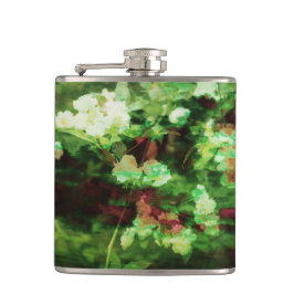 赤カッコいい緑の花のアートパターン。自然概念 フラスク