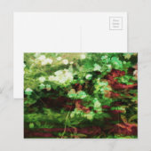 赤カッコいい緑の花のアートパターン。自然概念 ポストカード (正面/裏面)