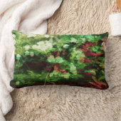 赤カッコいい緑の花のアートパターン。自然概念 ランバークッション (ブランケット)