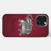 赤カッコいい象 iPhoneケース (裏面横)