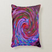 赤カッコいい、青、ピンクの抽象芸術フローラ旋回 アクセントクッション (正面(垂直))