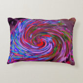 赤カッコいい、青、ピンクの抽象芸術フローラ旋回 アクセントクッション (裏面)