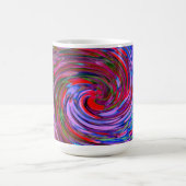 赤カッコいい、青、ピンクの抽象芸術フローラ旋回 コーヒーマグカップ (中央)