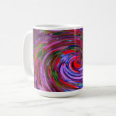 赤カッコいい、青、ピンクの抽象芸術フローラ旋回 コーヒーマグカップ (正面左)