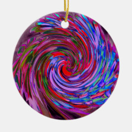 赤カッコいい、青、ピンクの抽象芸術フローラ旋回 セラミックオーナメント