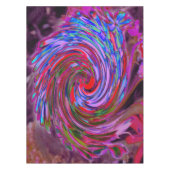 赤カッコいい、青、ピンクの抽象芸術フローラ旋回 テーブルクロス (正面)