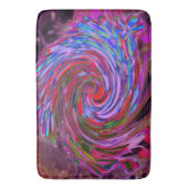 赤カッコいい、青、ピンクの抽象芸術フローラ旋回 バスマット (正面縦)