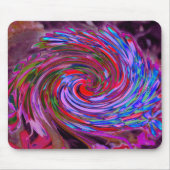 赤カッコいい、青、ピンクの抽象芸術フローラ旋回 マウスパッド (正面)