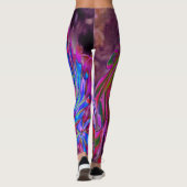 赤カッコいい、青、ピンクの抽象芸術フローラ旋回 レギンス (裏面)