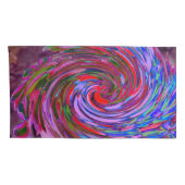 赤カッコいい、青、ピンクの抽象芸術フローラ旋回 枕カバー (裏面-右)