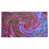 赤カッコいい、青、ピンクの抽象芸術フローラ旋回 枕カバー (正面右)