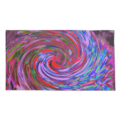 赤カッコいい、青、ピンクの抽象芸術フローラ旋回 枕カバー (裏面-左)