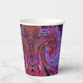 赤カッコいい、青、ピンクの抽象芸術フローラ旋回 紙コップ (裏面)