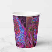 赤カッコいい、青、ピンクの抽象芸術フローラ旋回 紙コップ (右)