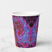赤カッコいい、青、ピンクの抽象芸術フローラ旋回 紙コップ (正面)