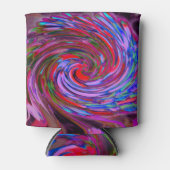 赤カッコいい、青、ピンクの抽象芸術フローラ旋回 缶クーラー (正面)