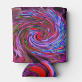 赤カッコいい、青、ピンクの抽象芸術フローラ旋回 缶クーラー (裏面)