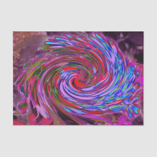 赤カッコいい、青、ピンクの抽象芸術フローラ旋回 薄葉紙 (正面)