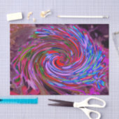 赤カッコいい、青、ピンクの抽象芸術フローラ旋回 薄葉紙 (クラフト)