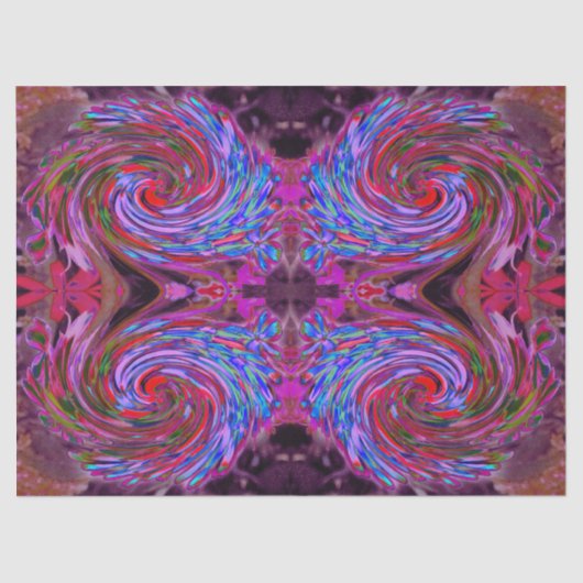 赤カッコいい、青、ピンクの抽象芸術フローラ旋回 薄葉紙 (正面)